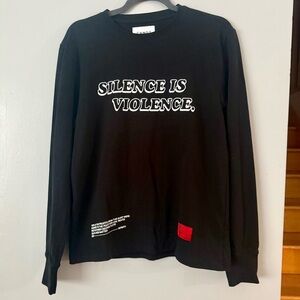 🌿Rate CHNGE Silence is Violence Black Long Sleeve Tee - Organic and Ethical